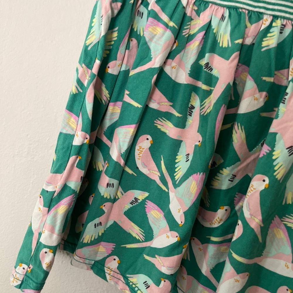 Tea Collection Green & Pink Parrot Print Dress-FINAL PRICE - Picture 2 of 4